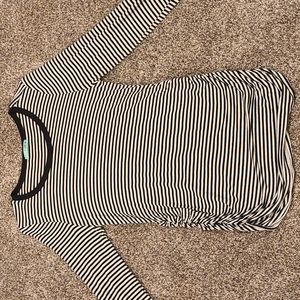 P.S.Kate Striped Lace Long Sleeve Shirt